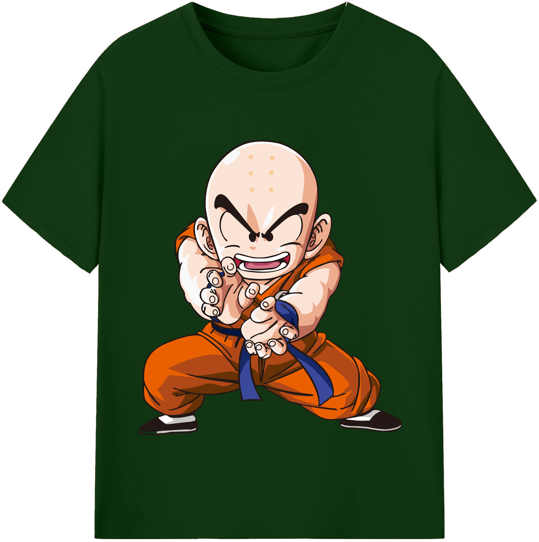 （画像用） ドラゴンボール クリリン DRAGON BALL krillin 綿100％半袖Tシャツ（フロントプリント）